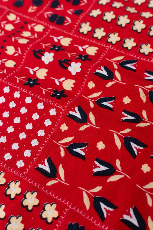 Conjunto Verão para Menina Jardim Divertido Vermelho