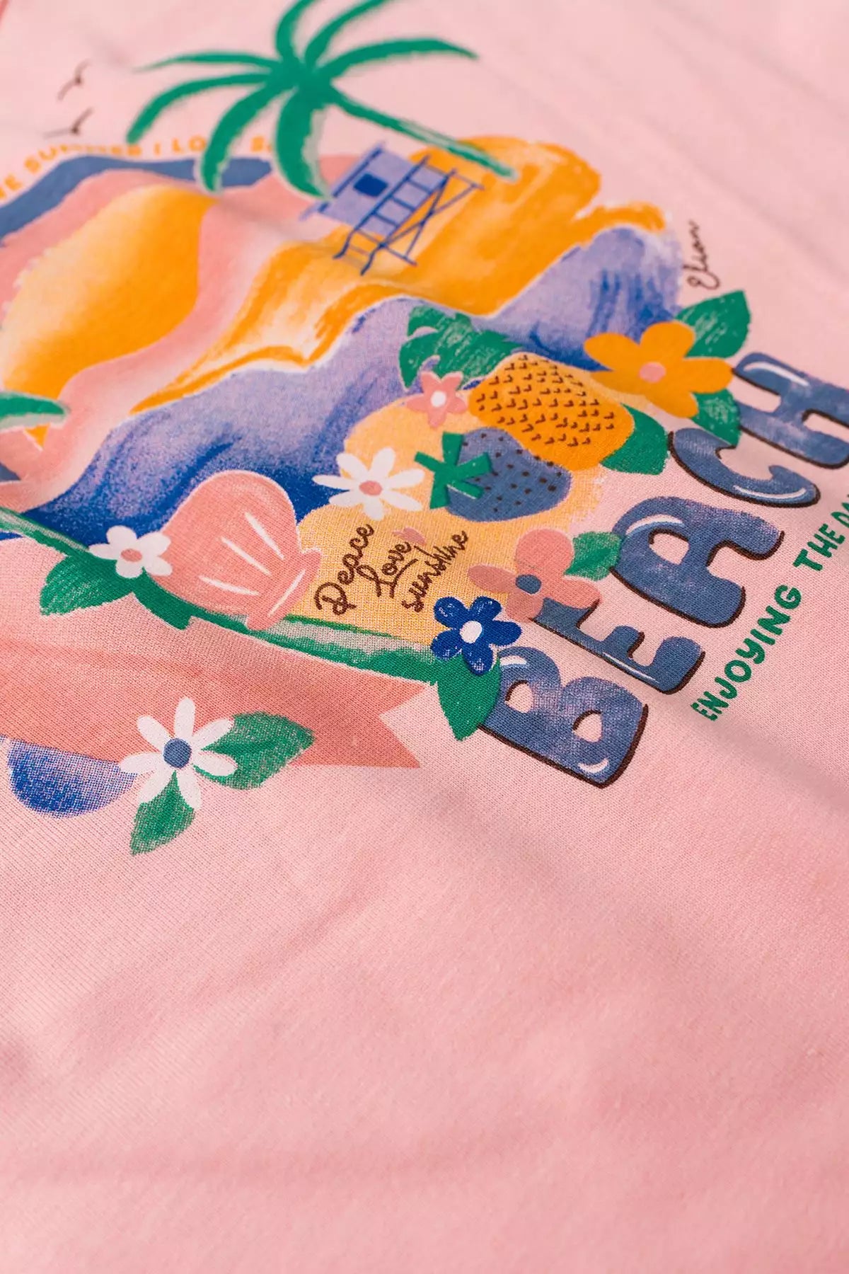 Conjunto Verão para Menina Praia Encantada Salmão