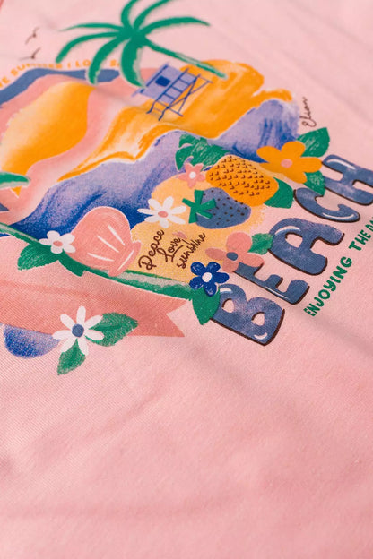 Conjunto Verão para Menina Praia Encantada Salmão