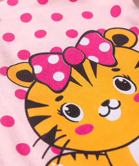 Conjunto Body Bebê Menina Gatinho Com Laço Rosa