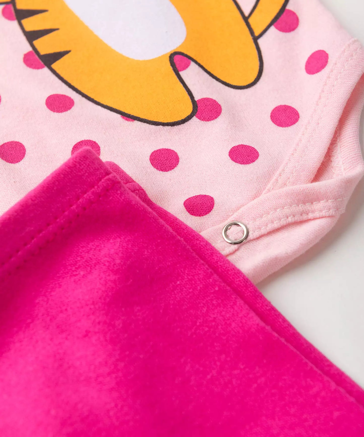Conjunto Body Bebê Menina Gatinho Com Laço Rosa