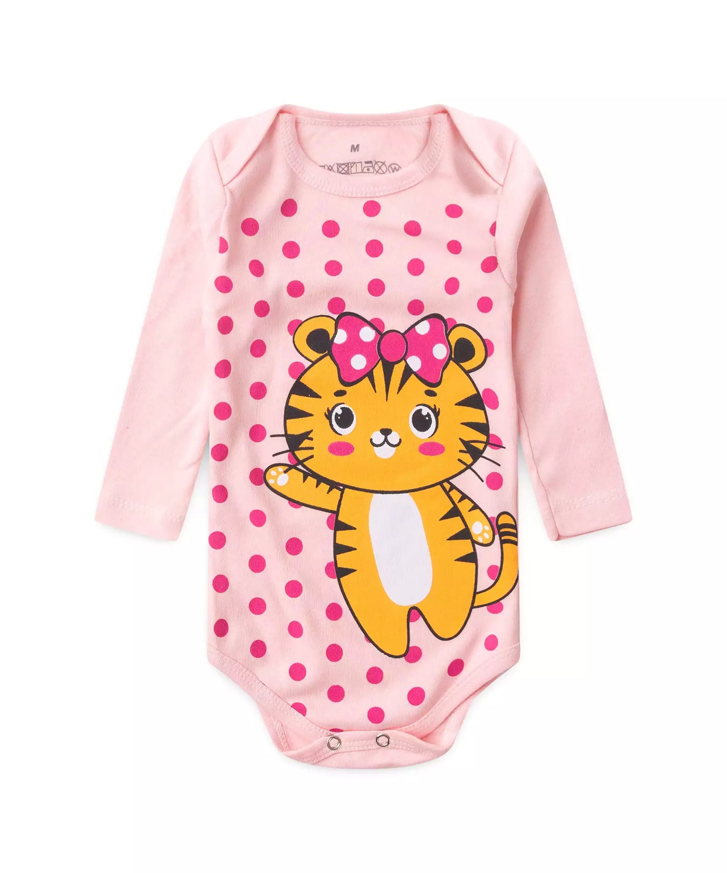 Conjunto Body Bebê Menina Gatinho Com Laço Rosa