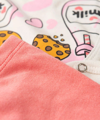 Conjunto Body Bebê Menina Milk Marfim