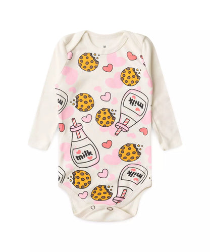 Conjunto Body Bebê Menina Milk Marfim