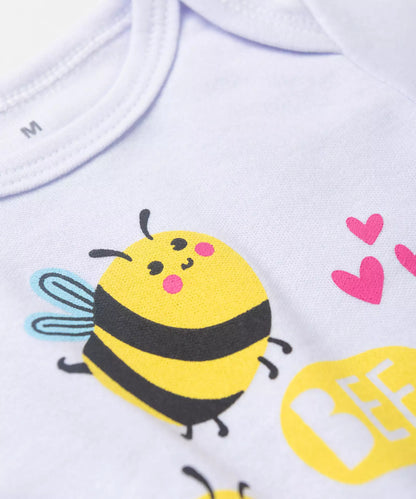 Conjunto Body para Bebê Menina Abelhinha Gentil Branco
