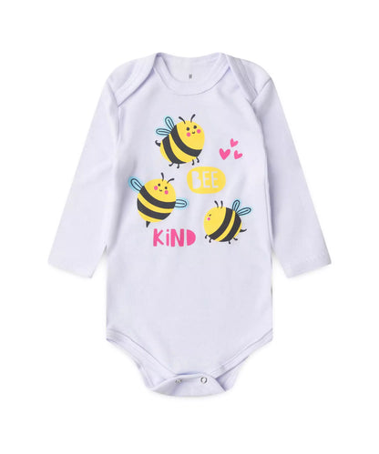 Conjunto Body para Bebê Menina Abelhinha Gentil Branco