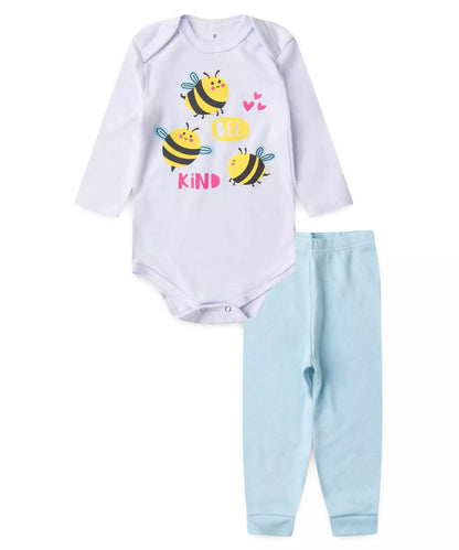 Conjunto Body para Bebê Menina Abelhinha Gentil Branco