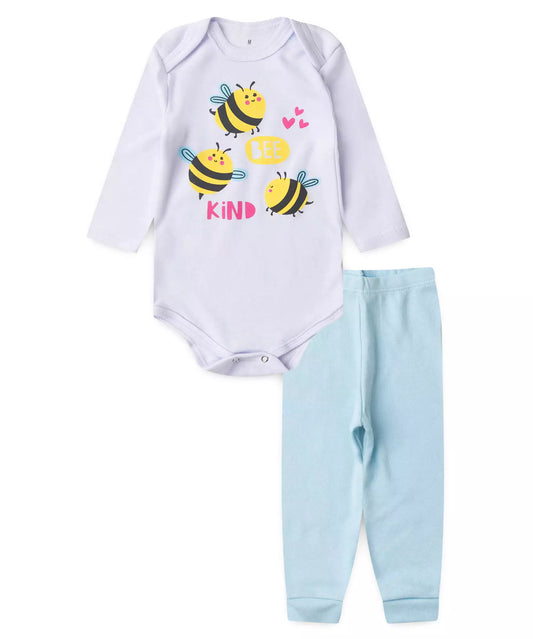 Conjunto Body para Bebê Menina Abelhinha Gentil Branco