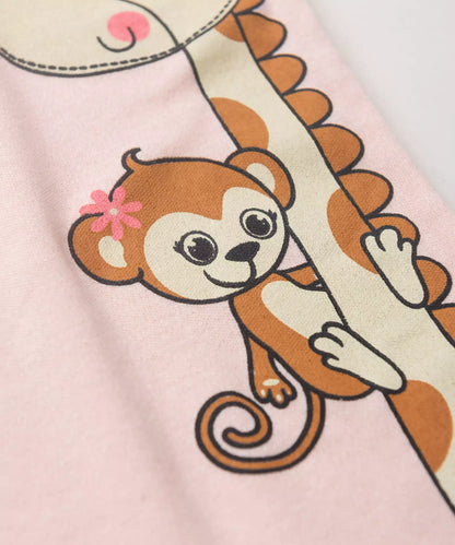 Conjunto Body para Bebê Menina Amiguinhos da Selva Rosa