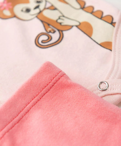 Conjunto Body para Bebê Menina Amiguinhos da Selva Rosa