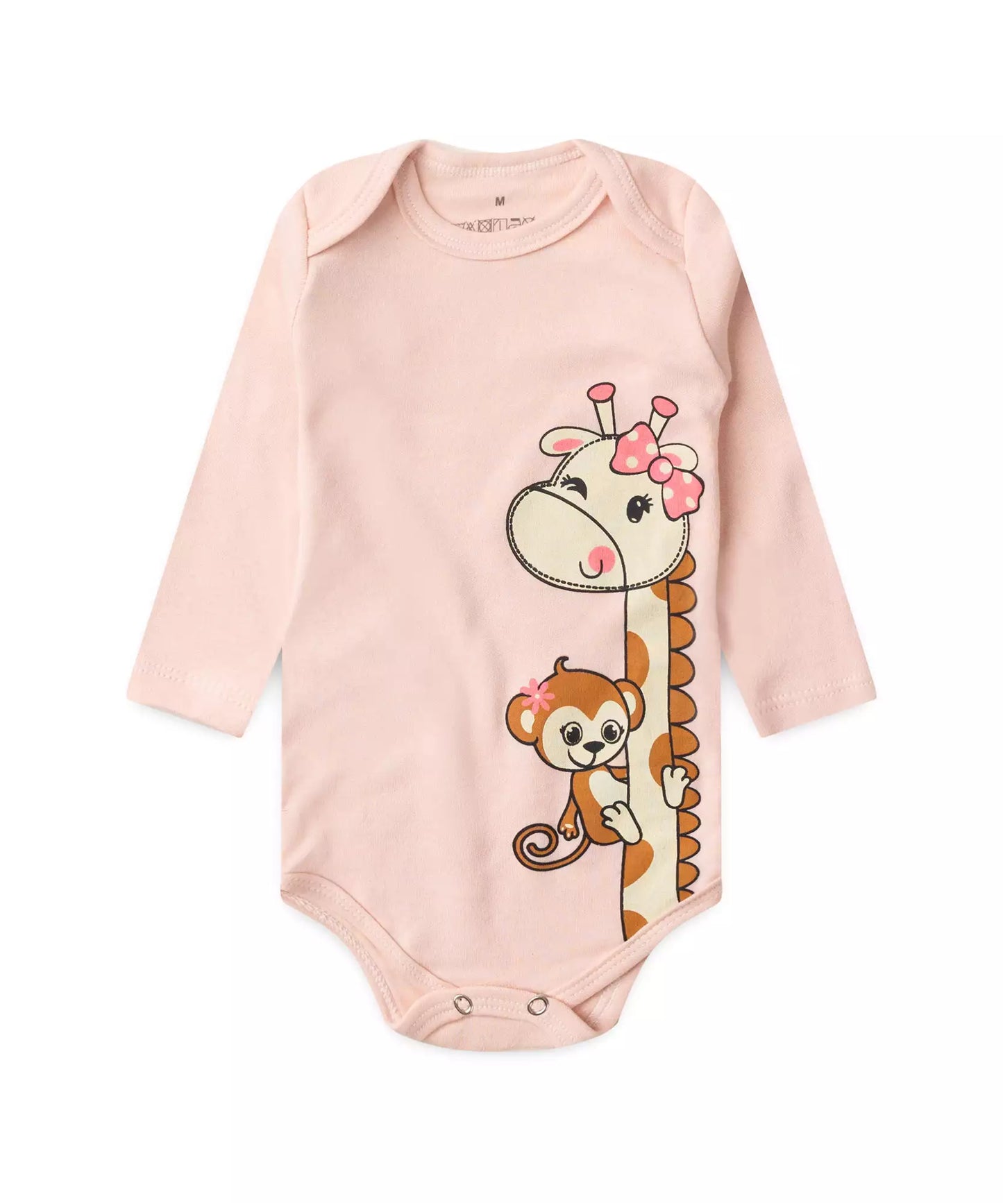 Conjunto Body para Bebê Menina Amiguinhos da Selva Rosa