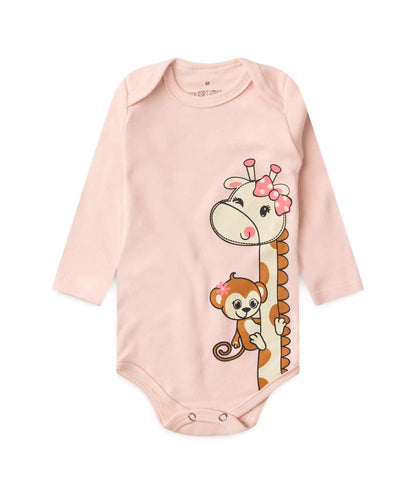 Conjunto Body para Bebê Menina Amiguinhos da Selva Rosa