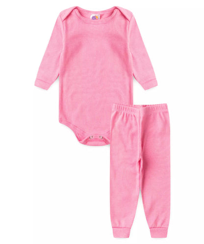 Conjunto Body para Bebê Menina Básico Rosa
