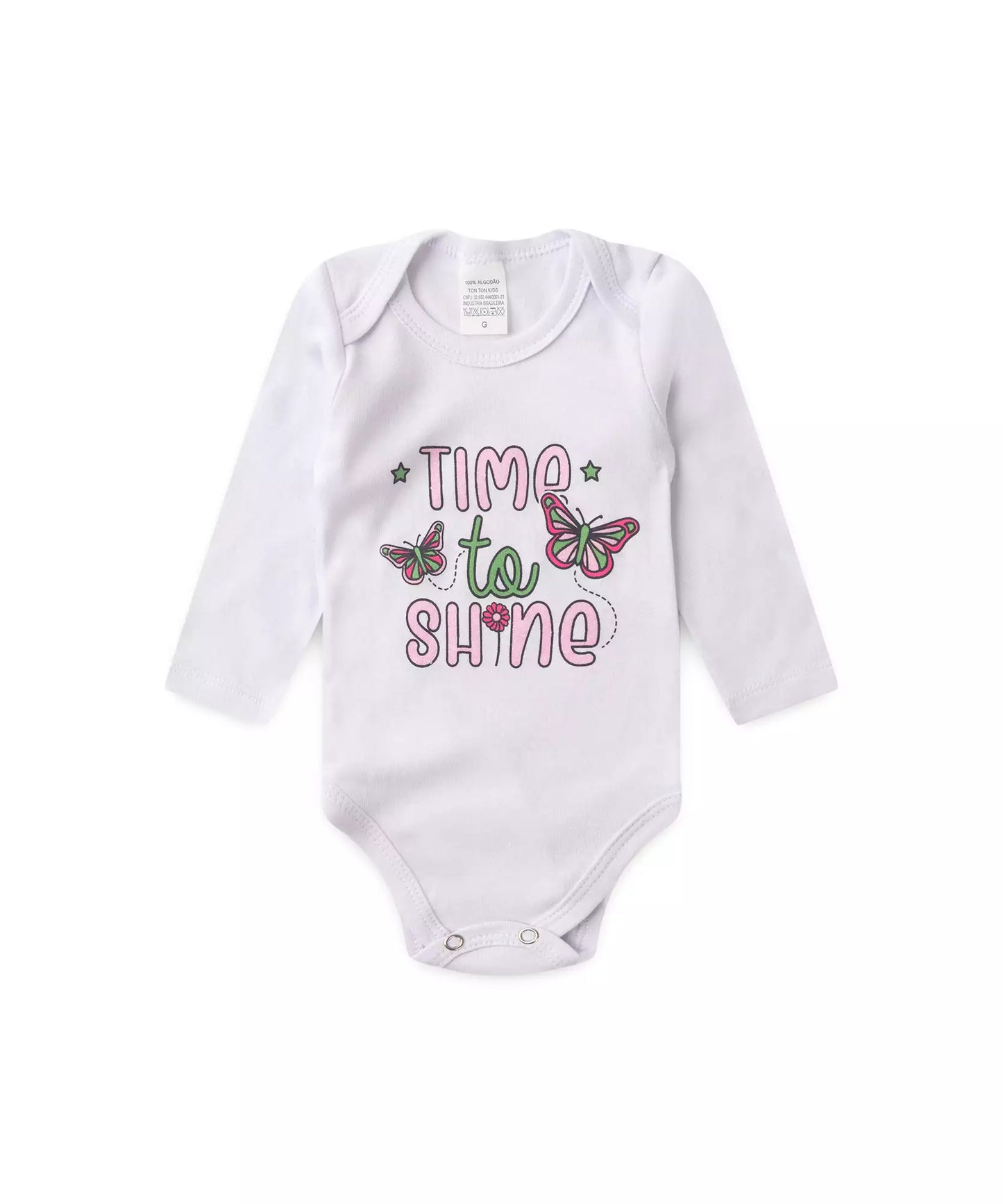 Conjunto Body para Bebê Menina Borboleta Branca