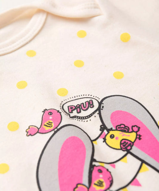 Conjunto Body para Bebê Menina Coelhinho Marfim
