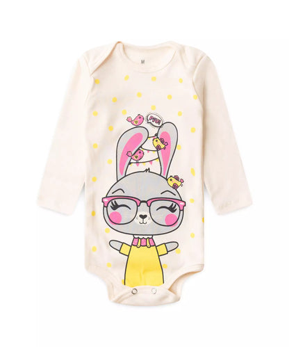 Conjunto Body para Bebê Menina Coelhinho Marfim