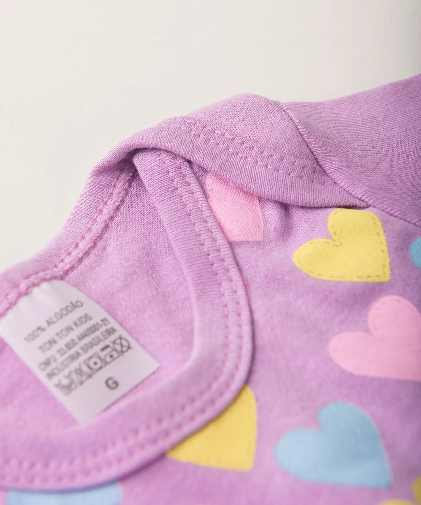 Conjunto Body para Bebê Menina Coração Lilás