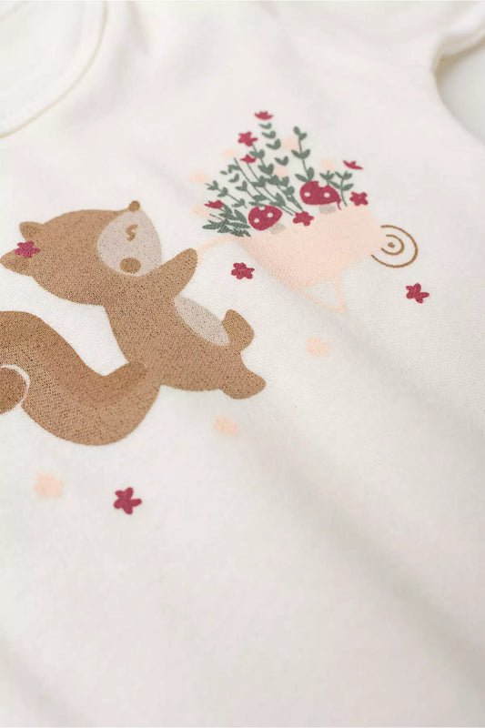 Conjunto Body para Bebê Menina Doce Bosque Branco