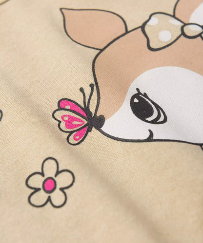 Conjunto Body para Bebê Menina Doce Cervinha Bege