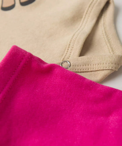 Conjunto Body para Bebê Menina Doce Cervinha Bege