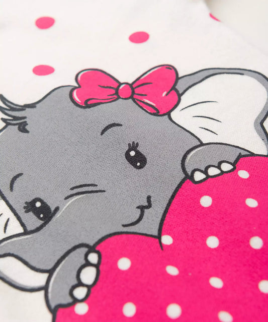 Conjunto Body para Bebê Menina Elefantinho Marfim