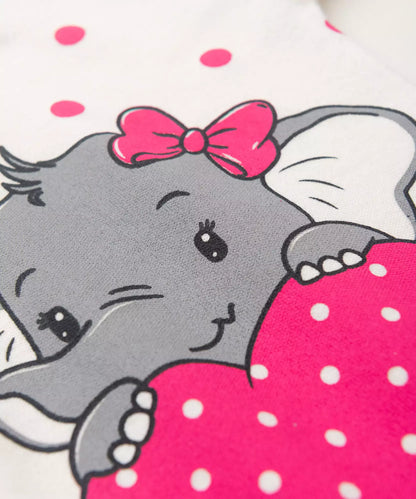 Conjunto Body para Bebê Menina Elefantinho Marfim