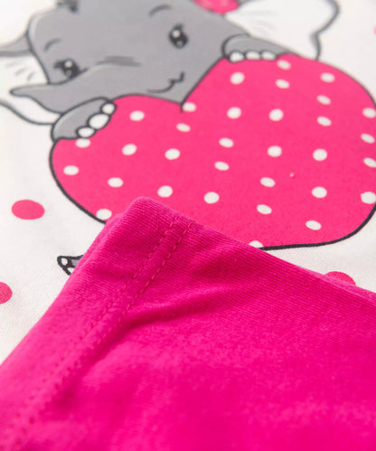 Conjunto Body para Bebê Menina Elefantinho Marfim