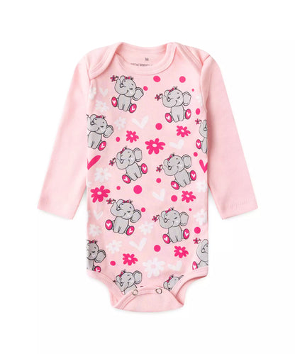 Conjunto Body para Bebê Menina Elefantinho Rosa