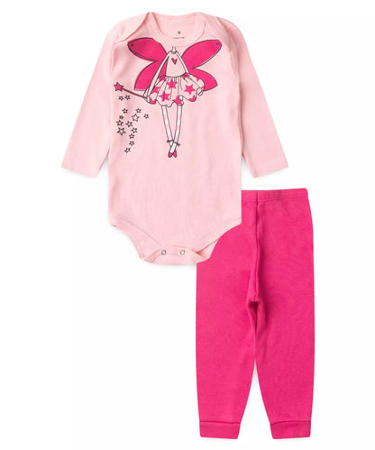 Conjunto Body para Bebê Menina Fadinha Encantada Rosa