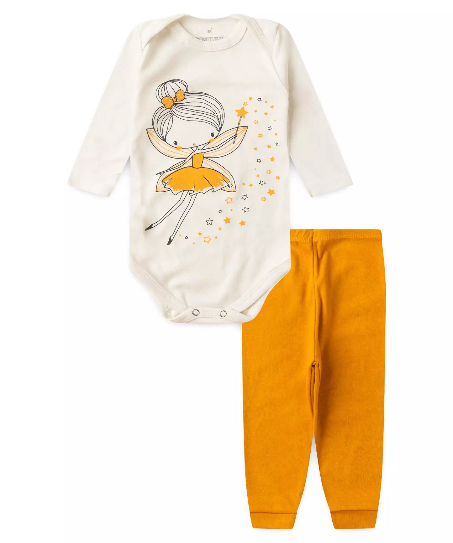 Conjunto Body para Bebê Menina Fadinha Marfim