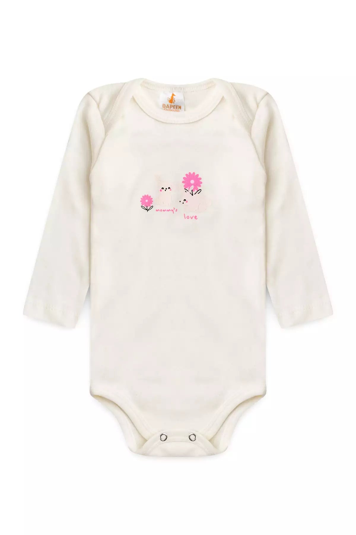 Conjunto Body para Bebê Menina Jardim Encantado Marfim