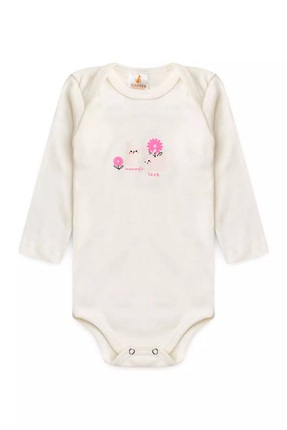 Conjunto Body para Bebê Menina Jardim Encantado Marfim