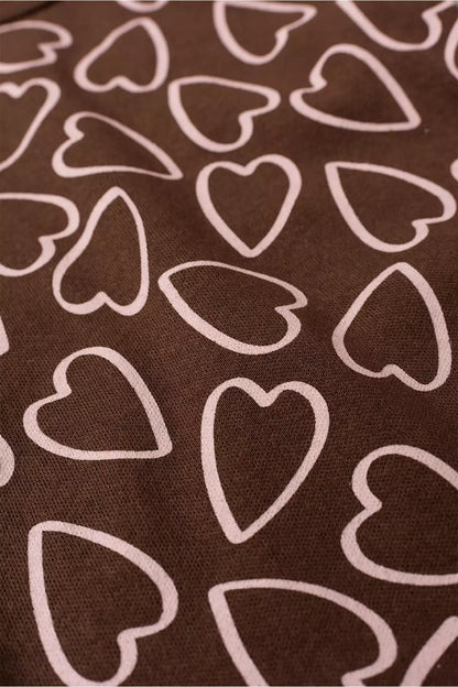 Conjunto Body para Bebê Menina Lovely Hearts Marrom