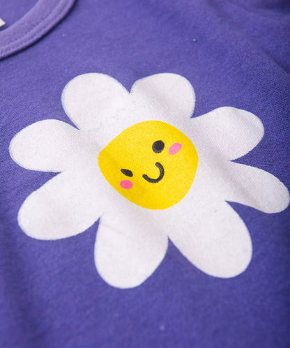 Conjunto Body para Bebê Menina Margarida Roxa
