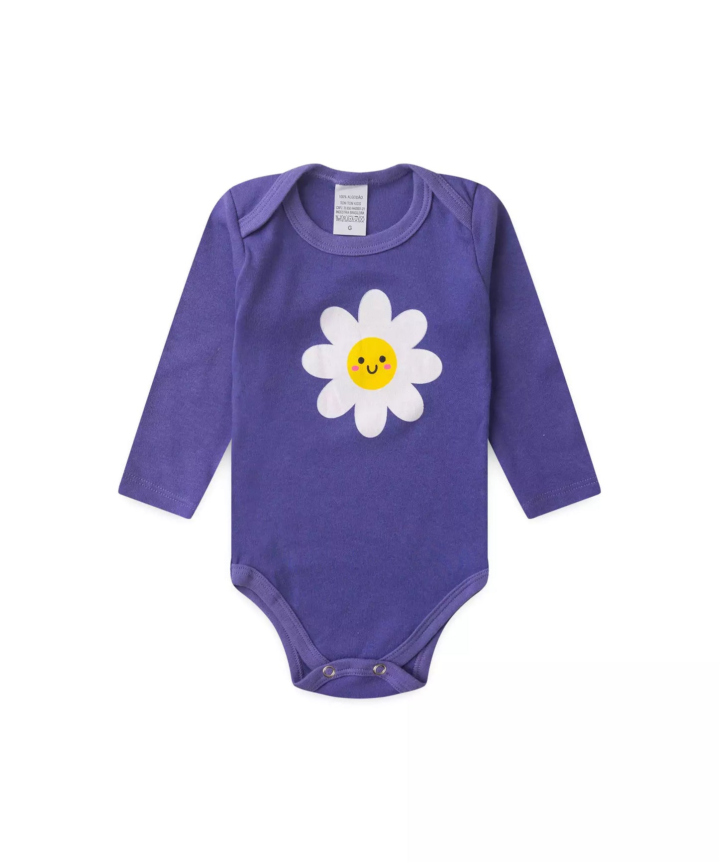 Conjunto Body para Bebê Menina Margarida Roxa