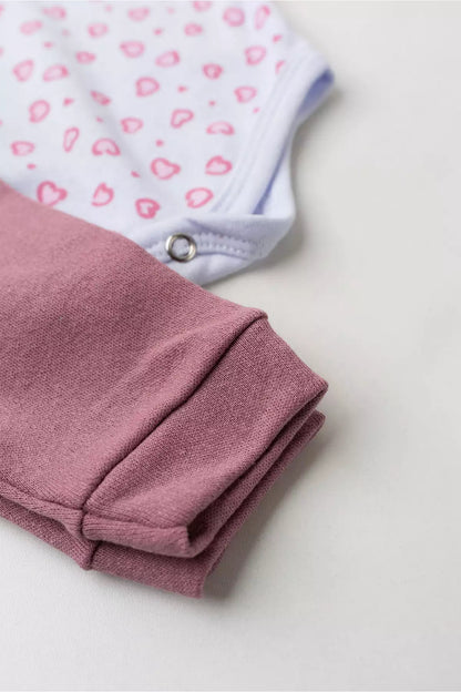 Conjunto Body para Bebê Menina Mini Flores Branco