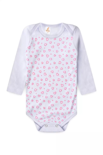 Conjunto Body para Bebê Menina Mini Flores Branco