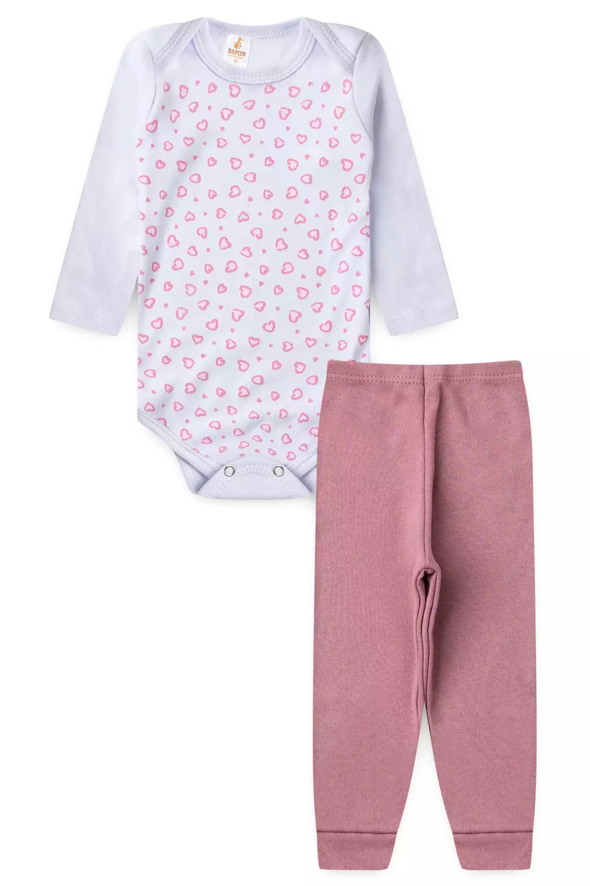 Conjunto Body para Bebê Menina Mini Flores Branco