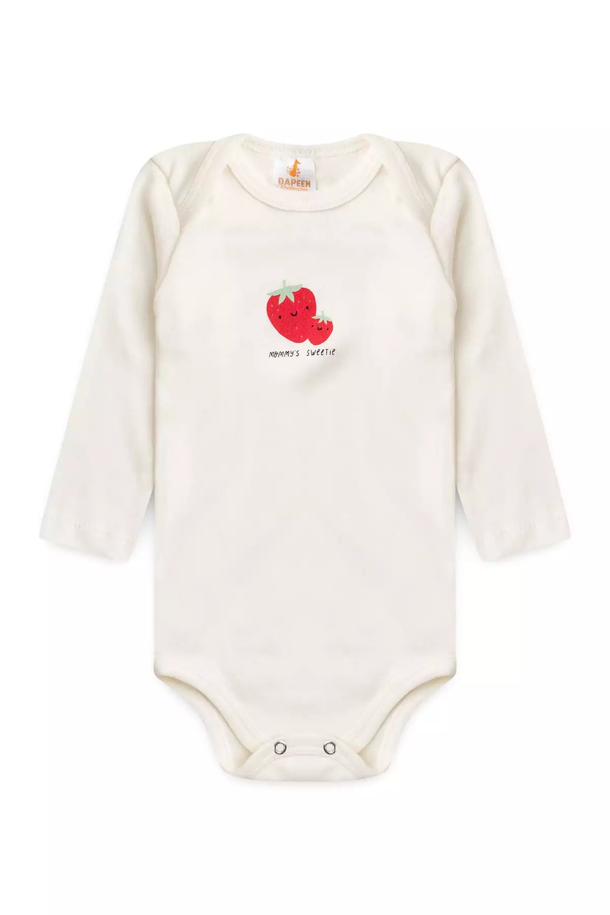 Conjunto Body para Bebê Menina Moranguinho Doce Marfim