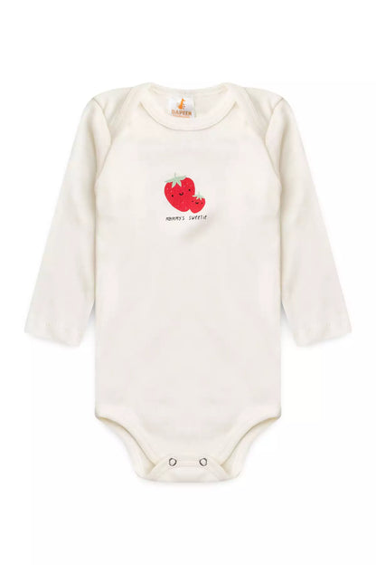 Conjunto Body para Bebê Menina Moranguinho Doce Marfim