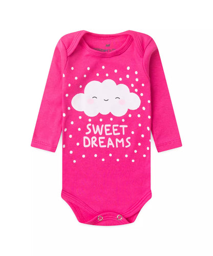Conjunto Body para Bebê Menina Sonho Doce Rosa