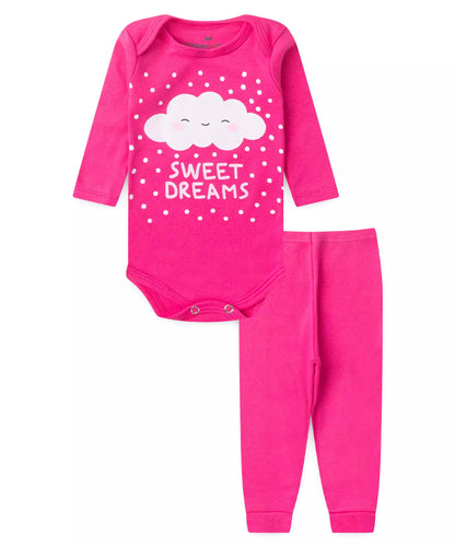 Conjunto Body para Bebê Menina Sonho Doce Rosa