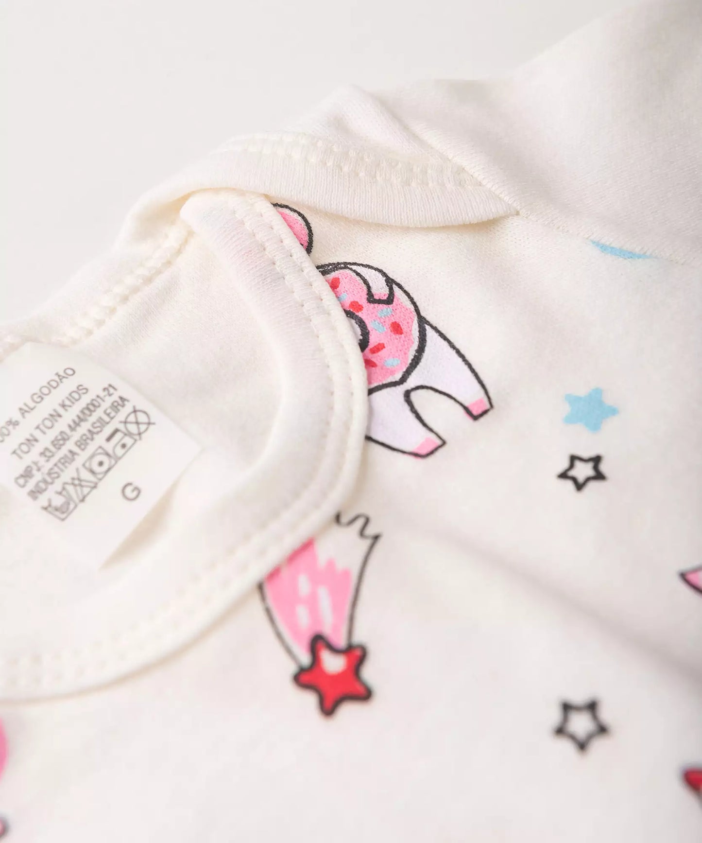 Conjunto Body para Bebê Menina Unicórnio Marfim