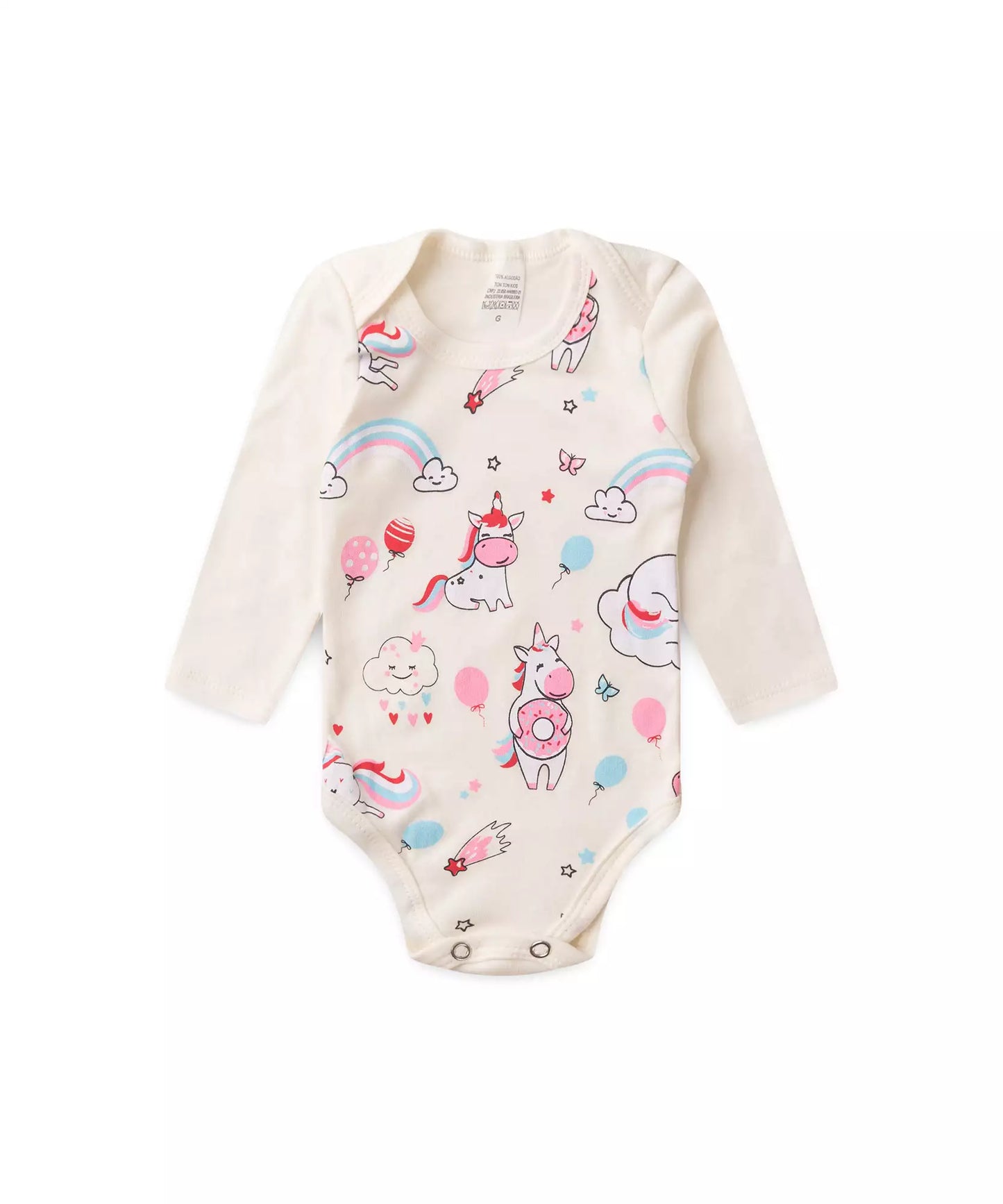 Conjunto Body para Bebê Menina Unicórnio Marfim