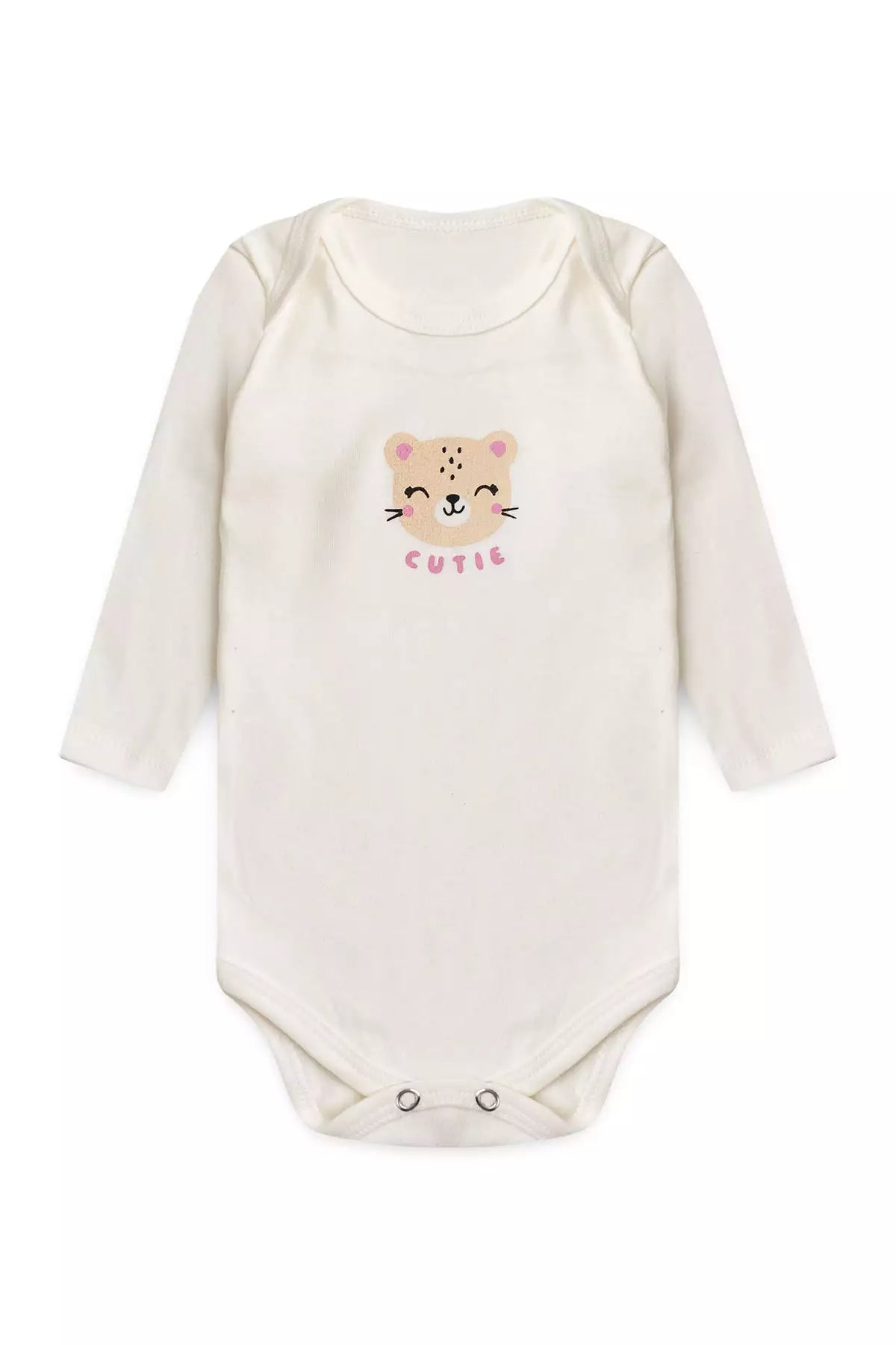 Conjunto Body para Bebê Menina Ursinho Cute Marfim