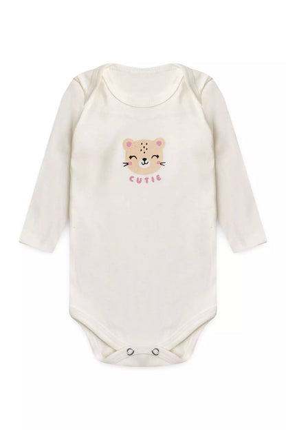 Conjunto Body para Bebê Menina Ursinho Cute Marfim