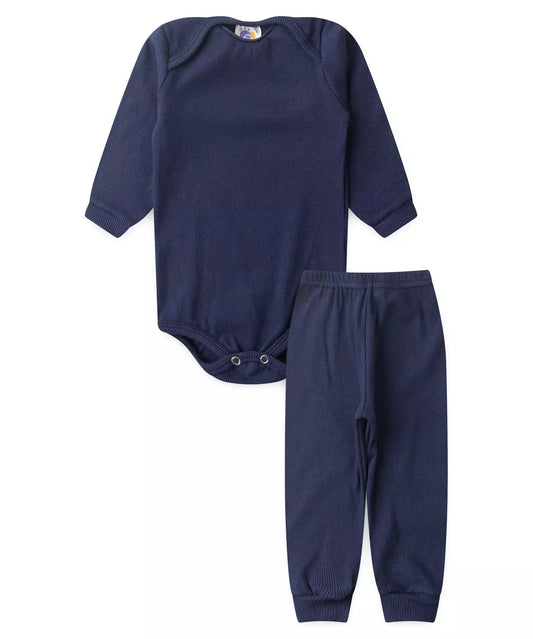 Conjunto Body para Bebê Menino Básico Marinho
