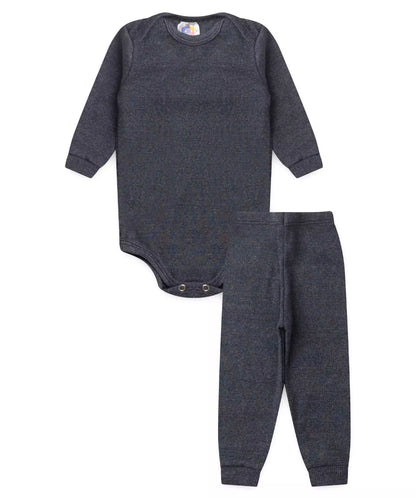 Conjunto Body para Bebê Menino Básico Preto