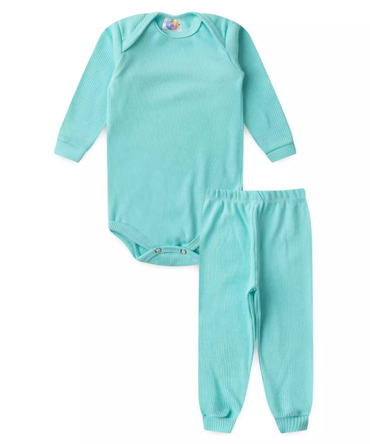Conjunto Body para Bebê Menino Básico Verde Água