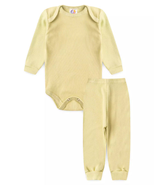 Conjunto Body para Bebê Menino Básico Verde Claro